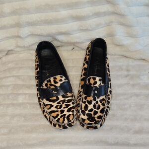 Cole Haan Animal Print Loafers with Black Details